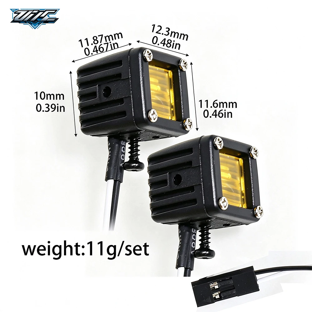 Bright LED Hood Light Lamp RC Crawler Auxiliary Spotlight for 1/8 1/10 1/12 Axial SCX10 WLtoys MJX TRX4 Tamiya RC Model Car