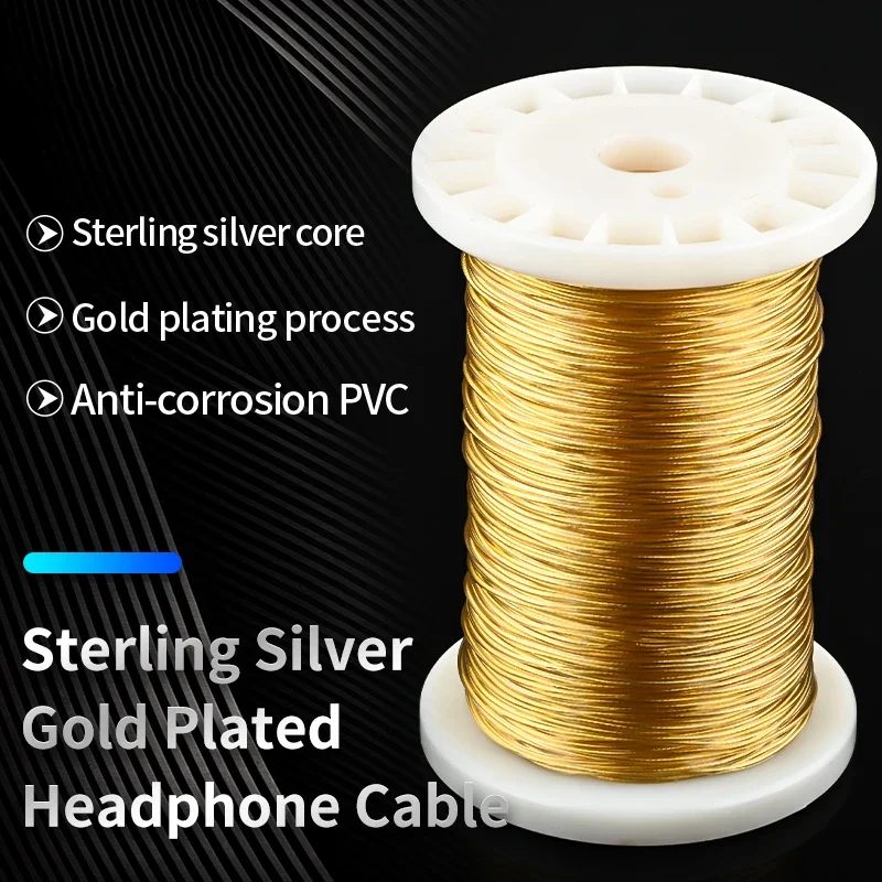 7 Core Pure Silver Gold Plated Bulk Audio Signal Cable AUX Pair Recording Wire Internal Cable Headphone Upgrade Cable