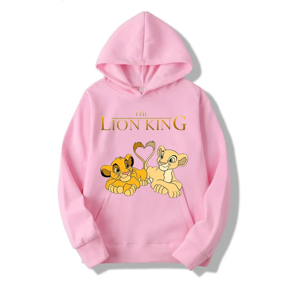 2024 neue Disney der König der Löwen Cartoon Anime Frauen Pullover Frühling Herbst übergroße Hoodie lässig Paar Sweatshirt Kleidung Tops