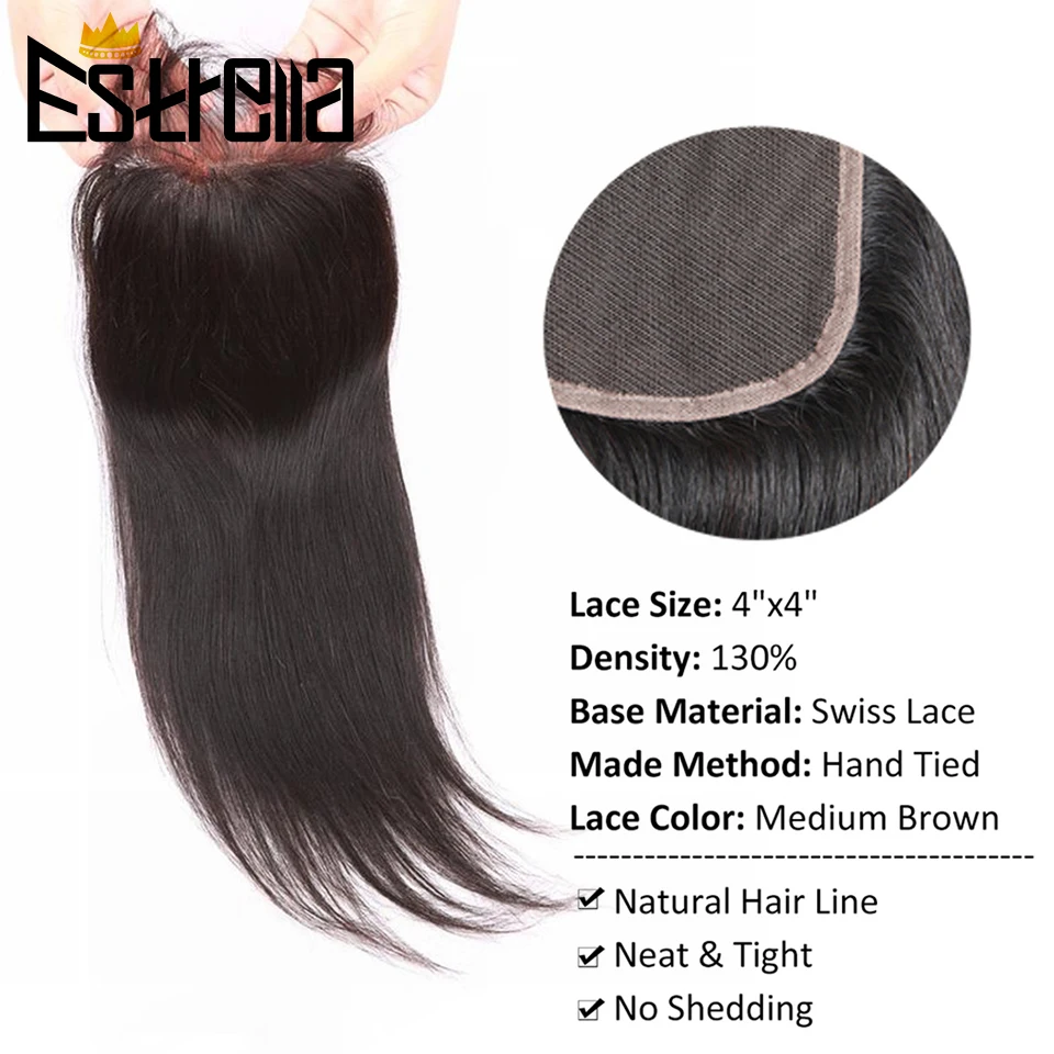 Peruvian Straight Cheap Lace Closure 4×4 5×5 Lace Frontal Closure Wholesale Price Remy Human Hair Swiss Lace Closure Pre-Plucked