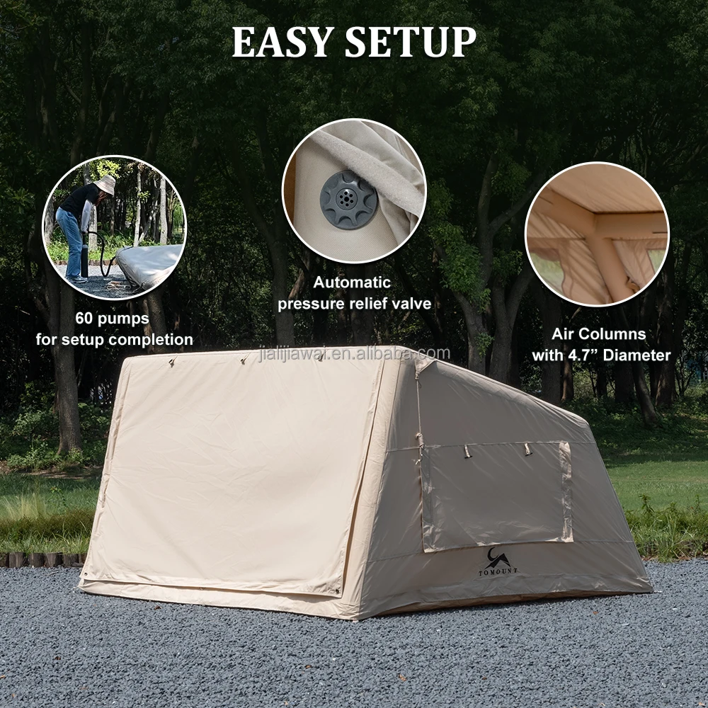 New Design 4.5㎡ Inflatable Tent With Oversized TPU Transparent Windows For Panoramic Views, Waterproof & Durable Fabric