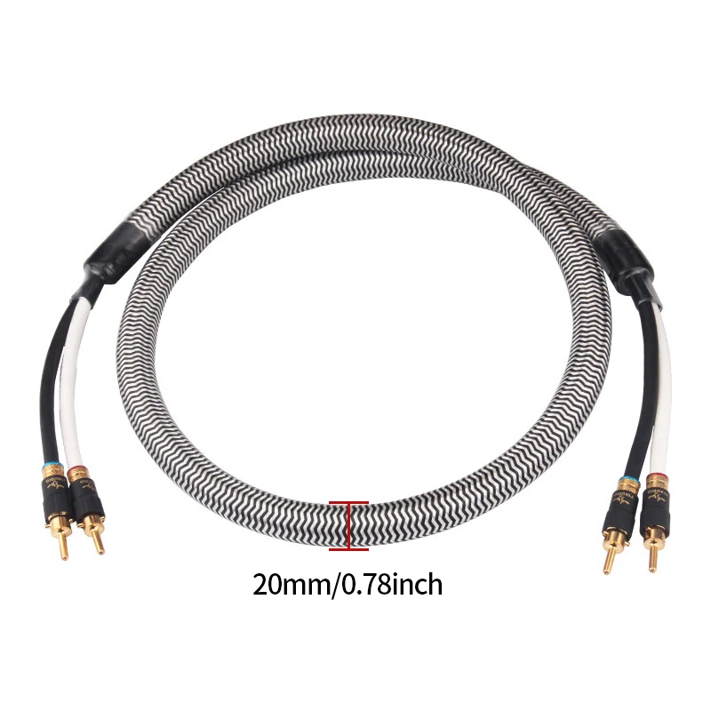 YYAUDIO HiFi Speaker Wire Single Crystal Pure Copper Silver Plated Amplifier Connection Cable for High-End Audio System One Pair