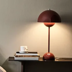 Modern Minimalist Danish Iron Mushroom Shape Macaron Table Lamp Study Reading Office Bedside   LED Home Decoration