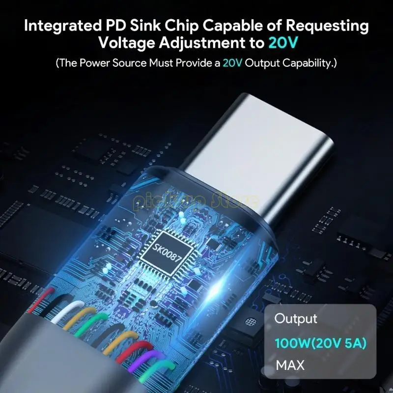 Q5WA 2/3/5M複数の長さUSBタイプCからDC5521衛星防水性ポータブル電源アダプターケーブル用電源アダプターケーブル