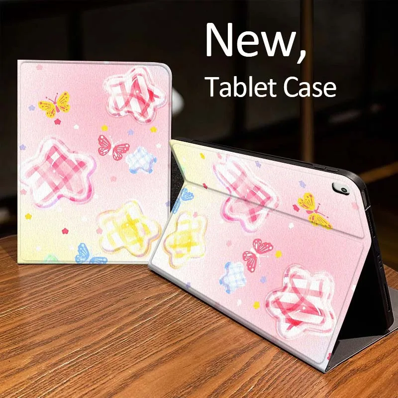 

Butterfly Star Pattern For iPad Pro mini Air 1 2 4 3 5 6 7 8gen 9gen 11 M2 M3 M4 6th 7th 10th 11th Gen 2025 Tablet Case