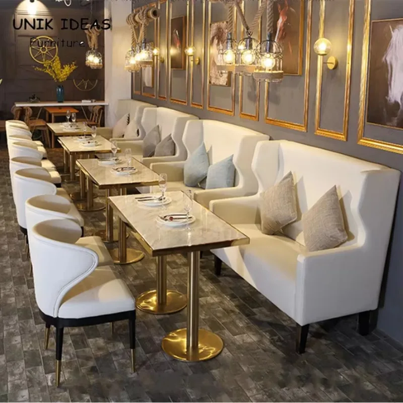 Restaurant Marble Table and Chair Restaurant Sofa Set Commercial Canteen Furniture Modern Fast Food Pavilion Seat
