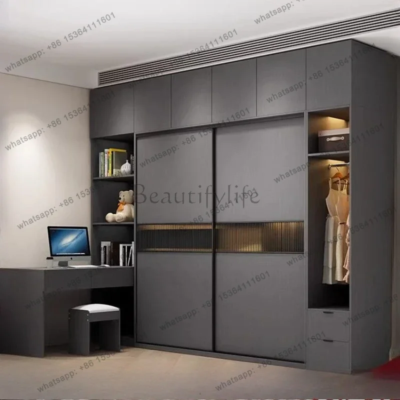 Factory Direct Clothes Closet Grey Wardrobe Corner Modern Organizer Storage Sliding Door Wardrobe Open Comforter Living Room Bed