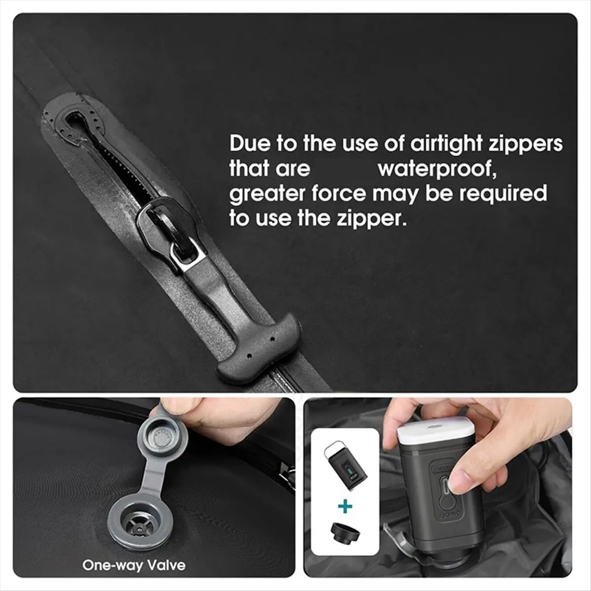 أكياس مكنسة ONGE للسفر، أكياس ضغط مكنسة كهربائية قابلة لإعادة الاستخدام لحقائب السفر، أكياس ختم مفرغة لمستلزمات السفر للملابس #3