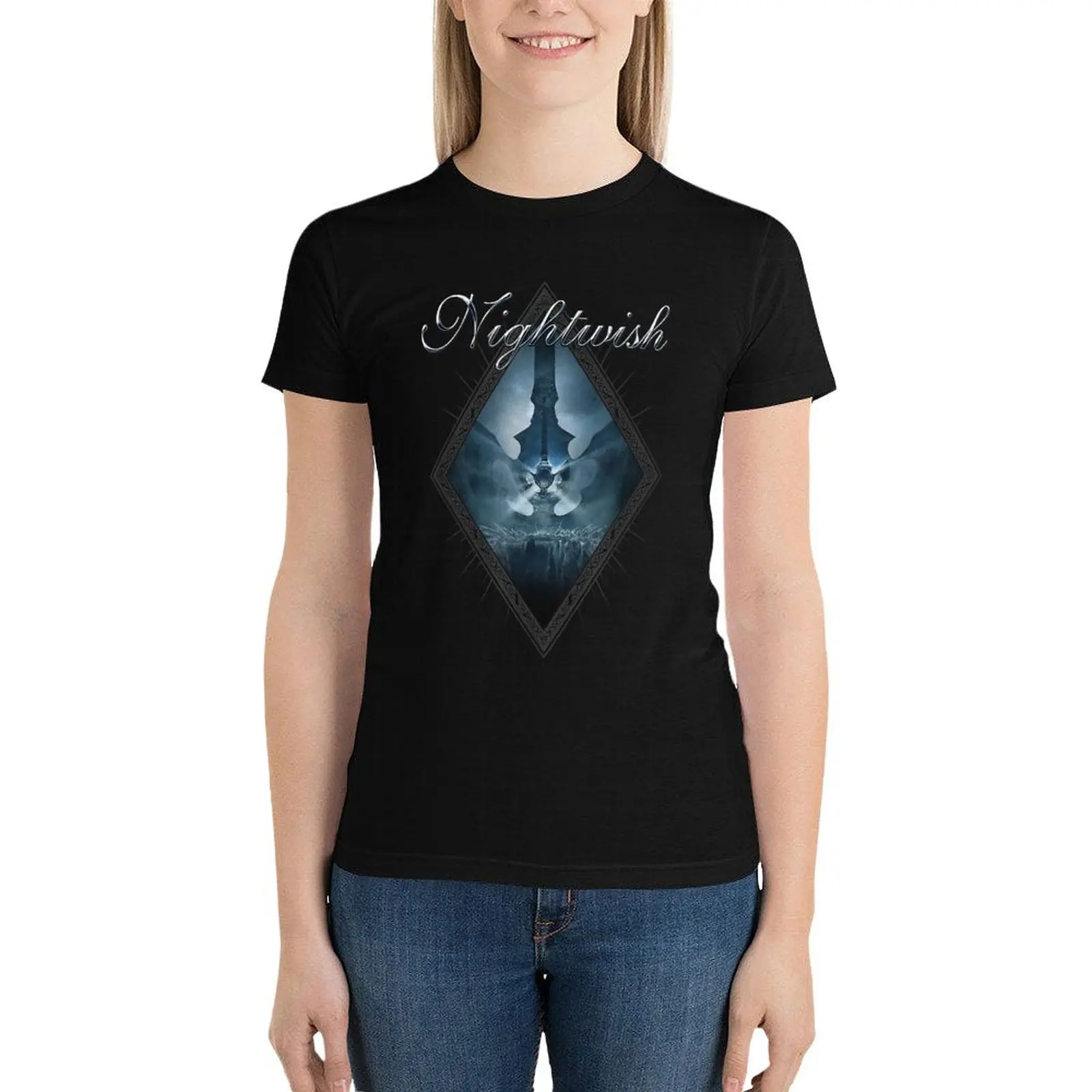 Dark Passion Play (Albumhoes + Nachtelijk Logo) T-Shirt Graphics Schattige Kleding Vrouw T-Shirt