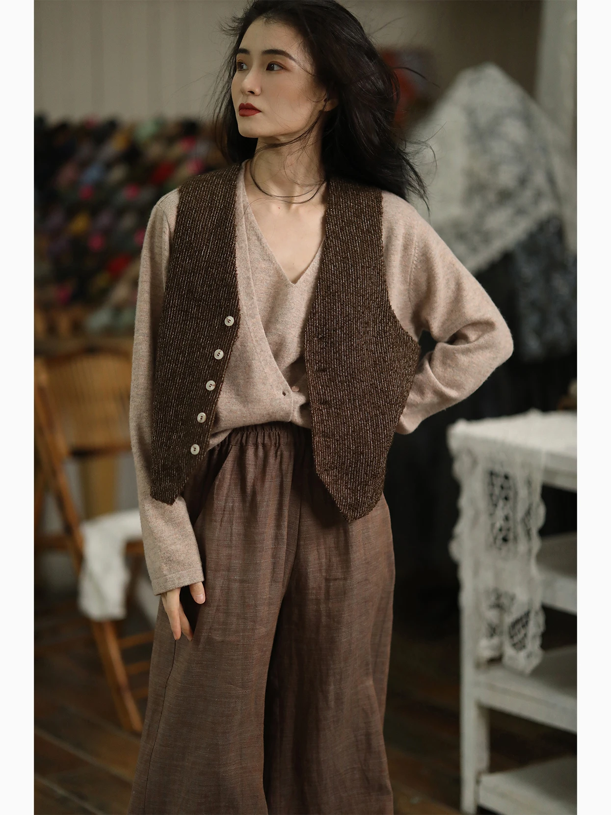 

Ninth Cloud Original Design Autumn Winter New Sle Vest Double Sided Wearable Inner Wear Faionable Layering Top Polyester ...