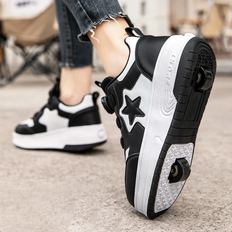 Roller Skating Shoes Kids Outdoor Sport Chlid Snerkers Boys Footwear Girls 2 Wheels Boots Children Toy Gift Game Skate Shoes