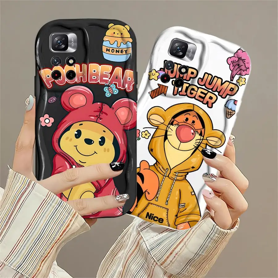 Xiaomi Poco X3 NFC X5 X3 Pro 소프트 Funda 투명 전화 커버 용 위니 푸우와 티거 케이스
