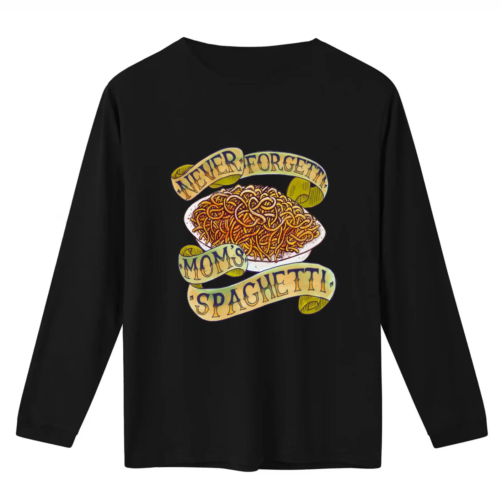 Never Forgetti Mom's Spaghetti T-Shirt Summer Casual Cotton Tee Oversized Streetwear Tops Vintage Graphic Print 100% Cotton