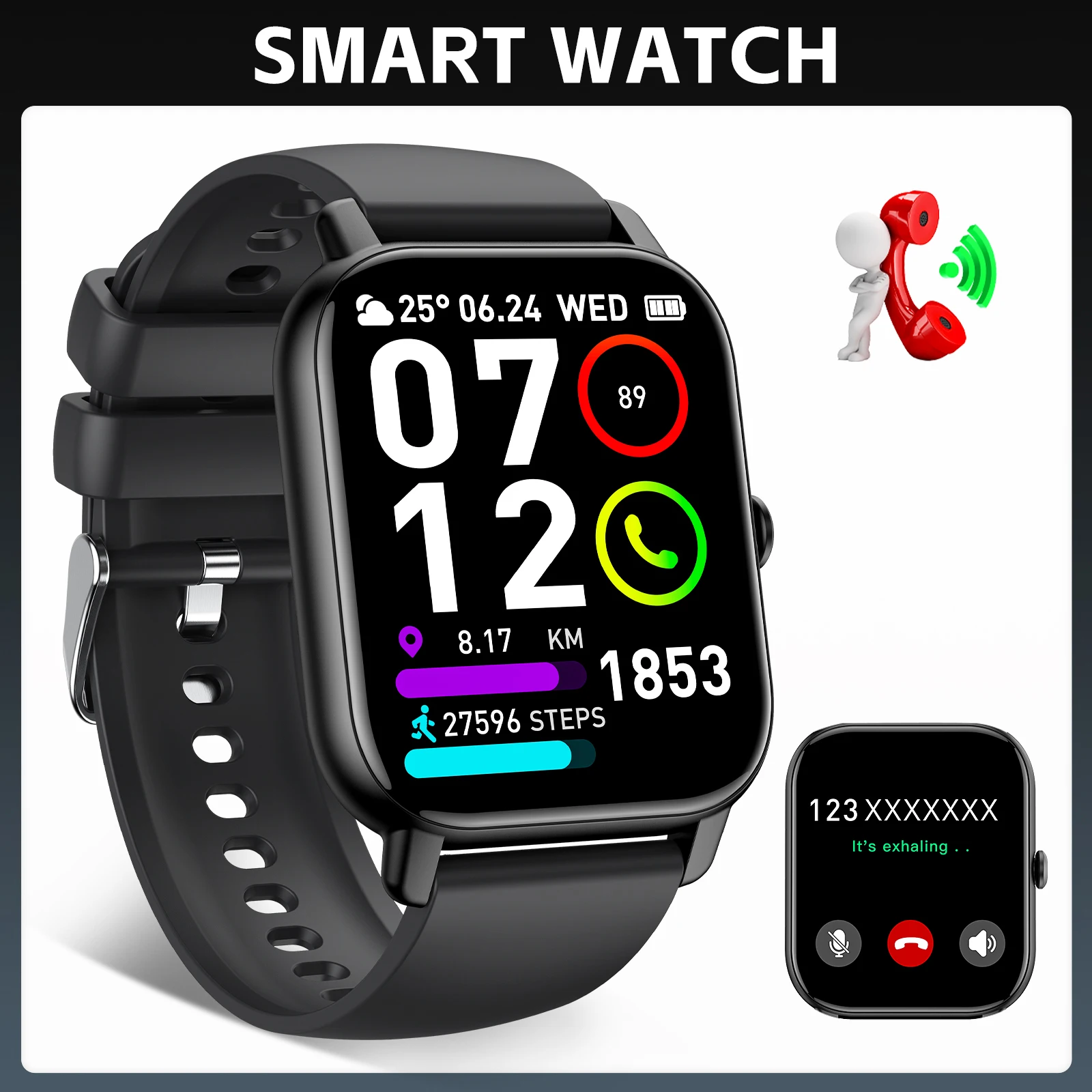 LaNikar Smart Watch For Men Women P66D 1.85