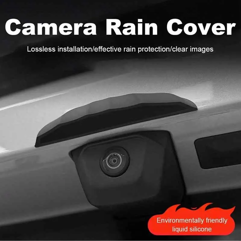Car Rear Camera Rain Cover - Thickened & Widened Silicone, Non-Destructive Installation, Suitable for All Car Car Models, Clear