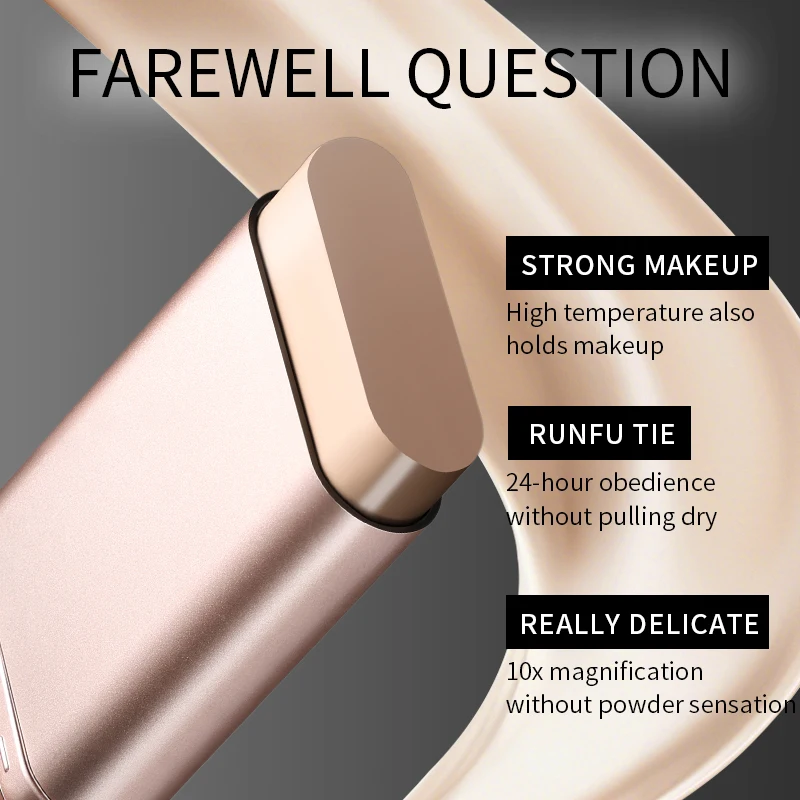 肌のトーンを明るくし、保湿効果のあるカバー力のある、ナチュラルで半透明、保湿効果のある両端ファンデーションスティック。