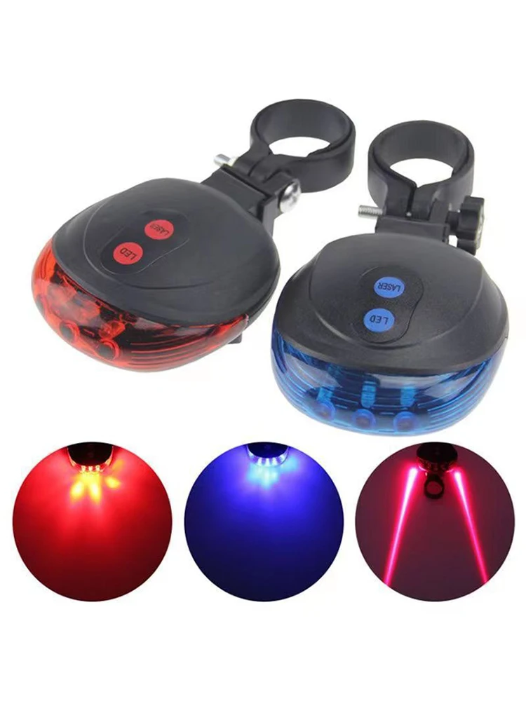 AliExpress Bicycle Laser Tail Light 5LED Parallel Line Laser Laser Tail Light Mountain Bike Warning Light
