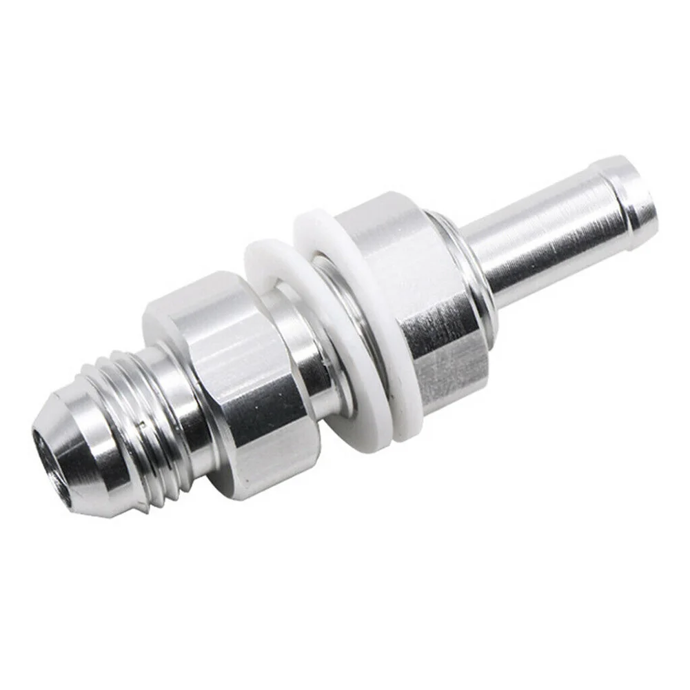 6AN Male Fuel Tank Fitting Silver Replacement 5/16 Hose Barb Accessories Aluminu Flare Bulkhead To High Quality