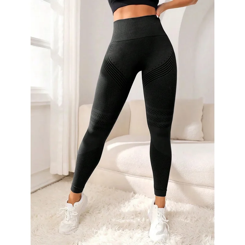 60pc Women's 3D Textured Leggings, High Waist Tummy Control Butt Lifting Workout Pants for Yoga Gym Fitness