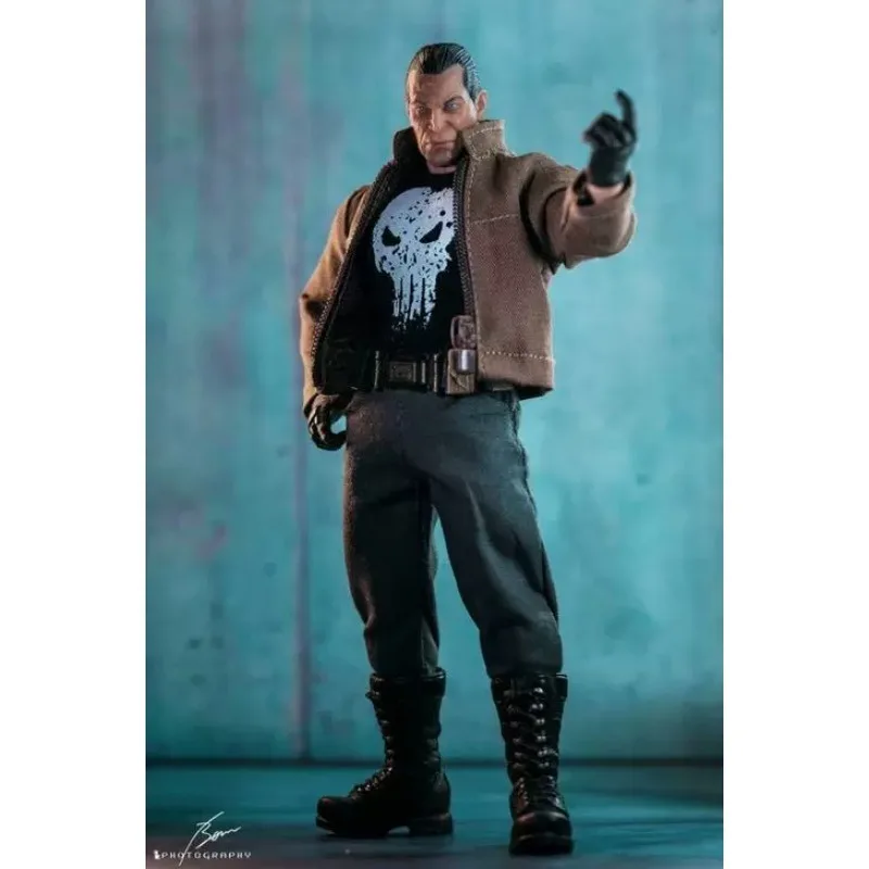 

1/12 Scale The Punisher Wolverine Workwear Vest Windbreaker Jacket Top Pants Set Model for 6'' Mezco Strong Body Action Figures