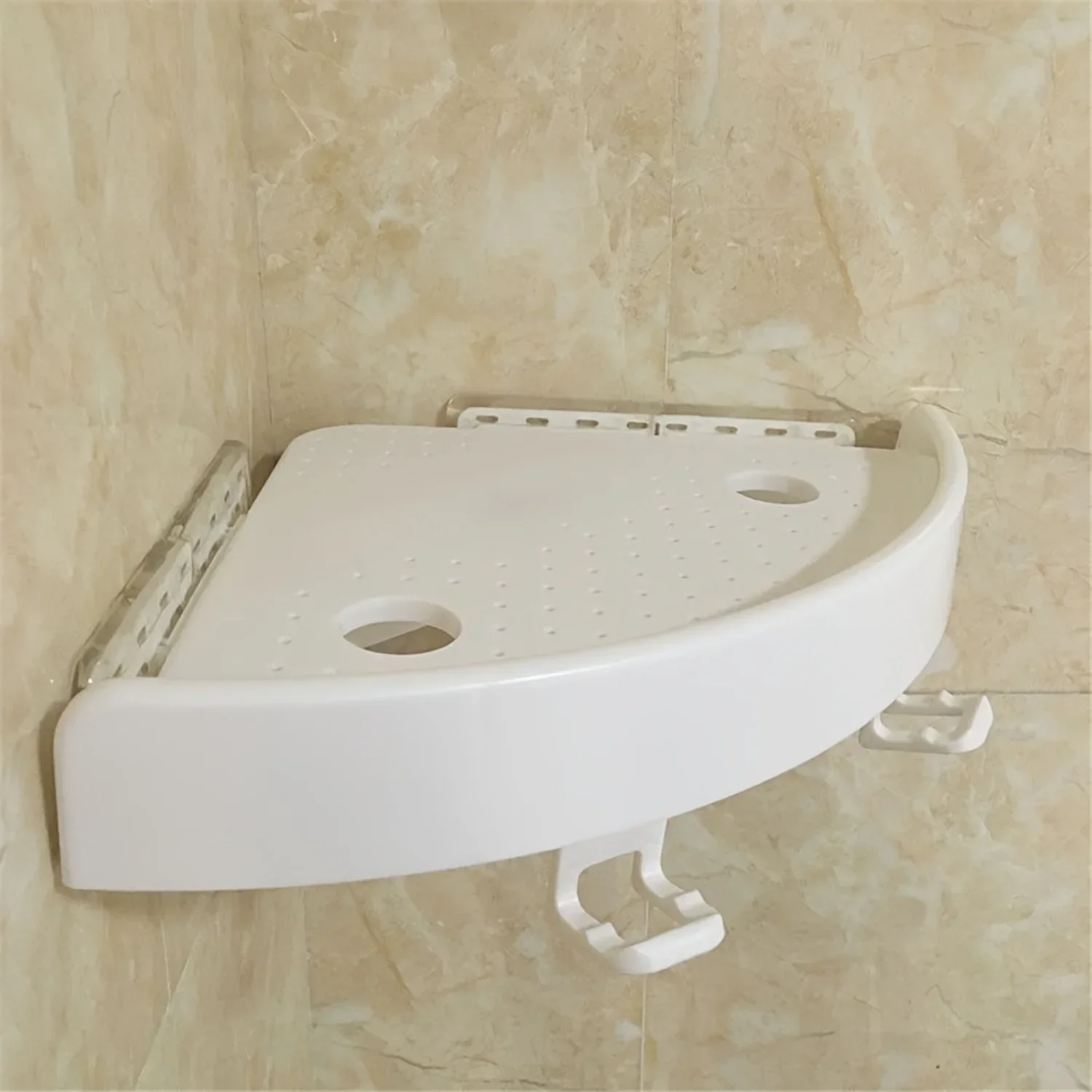 

Bathroom Wall Corner Shelf Organizer, Kitchen Corner Rack Non-Marking Shelf with , Easy to Install