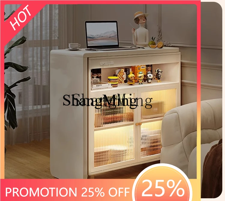 

CL Room Small Bar Partition Cabinet Sofa Side Cabinet Balcony Leisure Retractable Mobile Bar Cabinet