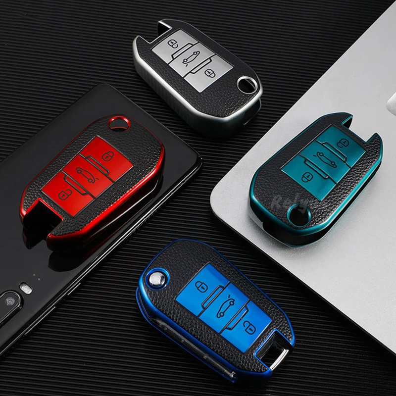 

Car Key Case for Peugeot 3008 2008 208 508 408 308 T9 4008 5008 for Citroen C3 C5 Cactus Berlingo Keychain Car Accessories