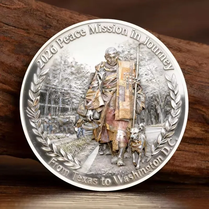 Anniversary Silvery Plated Peace Journey Commemorative Coin Metal Challenge Token Relief Printing Shape Little Dog Aroka Cartoon