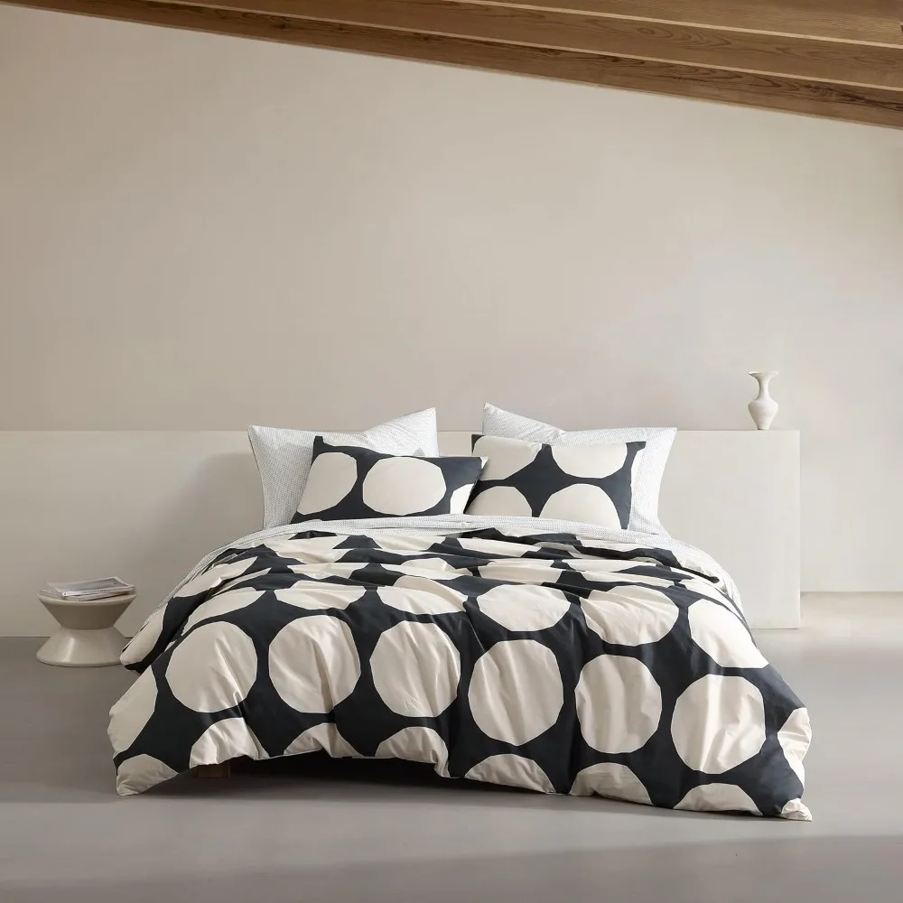 Duvet Cover Organic Cotton Bedding Comes with Matching Pillowcases, Bold and Modern Home Decor with Organic Cotton Structure