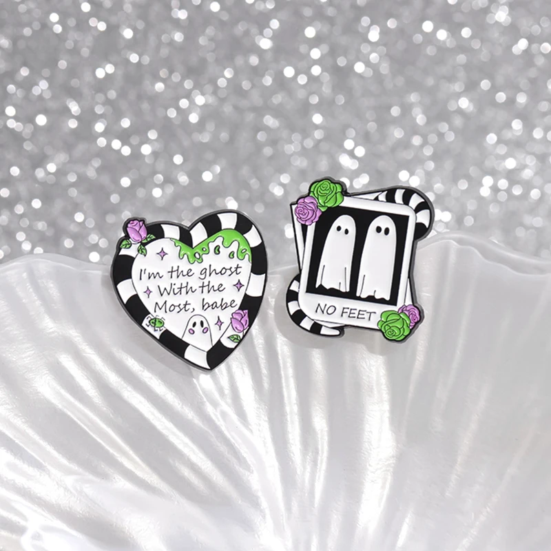 Alfileres de esmalte de fantasma de corazón lindo personalizado, soy el fantasma con la mayoría de los broches, insignias de solapa, joyería gótica Punk, regalo para amigos