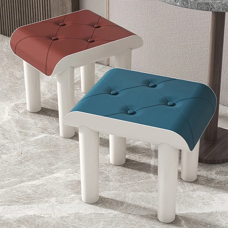 Mobile Small Sofa Stools Porch Shoe Changing Stool Living Room Coffee Table Low Stool Office Footstool Folding Chair Furniture