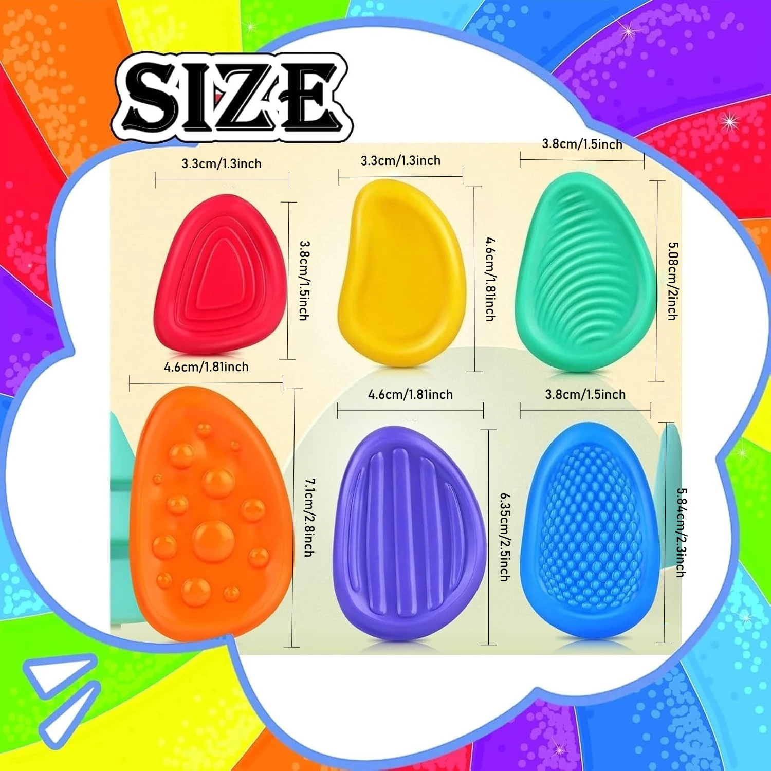Children's Sensory Toys with Soft Silicone Texture Stones, Christmas and Halloween Gifts, Boys' and Girls' Toys