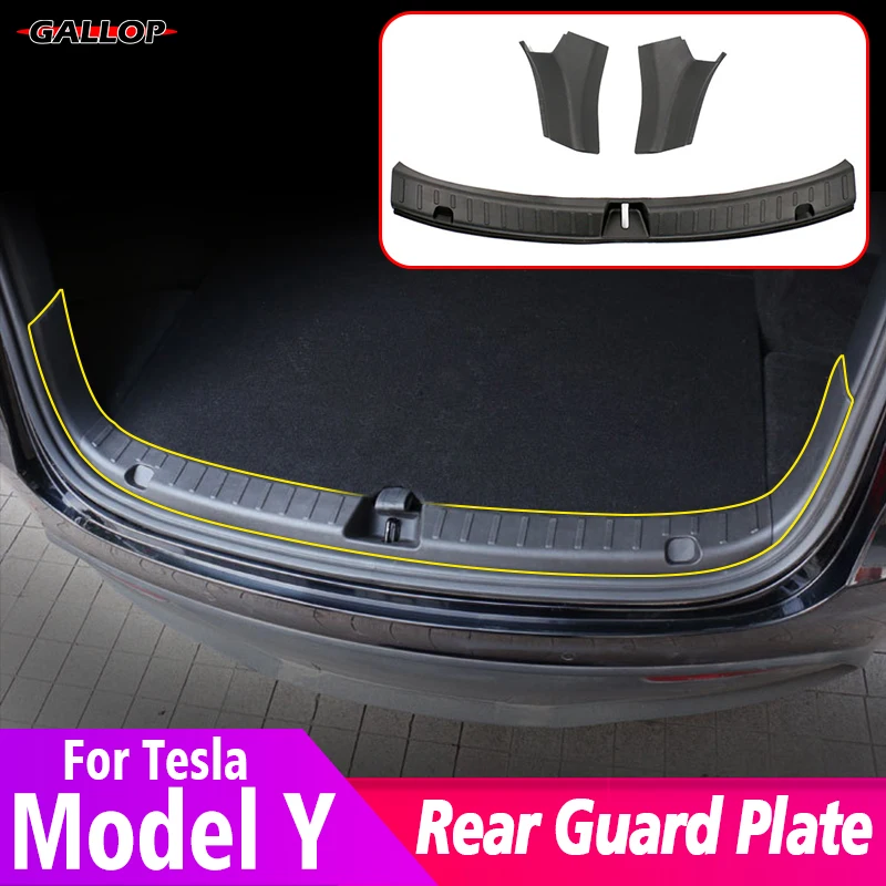 Car Full Coverage Rear Trunk Guard Plate ABS Side Corner Protective Cover  Decoration Accessories For Tesla 2021-2022 Model 3