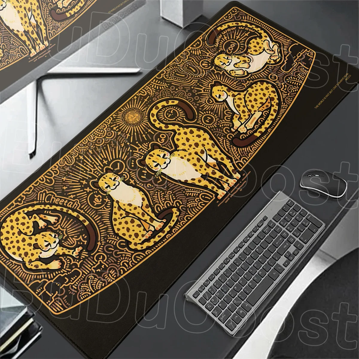 Leopard Anti-slip Mouse Pad Large Gamer Keyboard Deskmat Speed 30x80cm Computer Table Decoration Office Cushion Rubber Mausepads