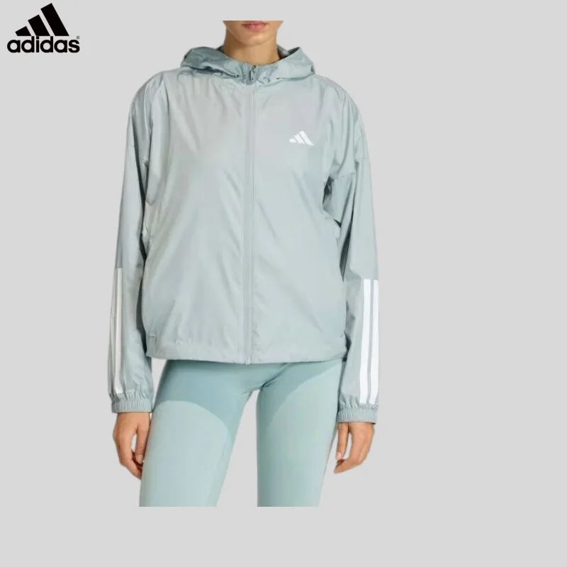 adidas Reflective Logo Woven Jacket Spring Night Jogging Safe Light Wind Resistant OuterKC7654 1PCS