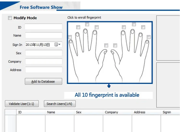 HF Security HF6000 Metal Biometric USB Fingerprint Scanner With Free SDK