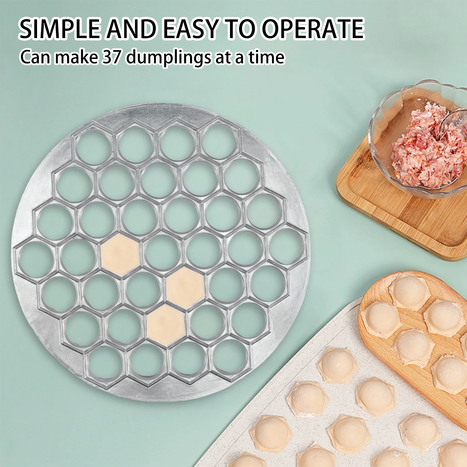 3 Pcs Russian Dumpling Maker Aluminum Alloy Pelmeni Maker Rustproof Ravioli Maker 37 Holes 14 Holes Dumpling Pelmeni Mold for