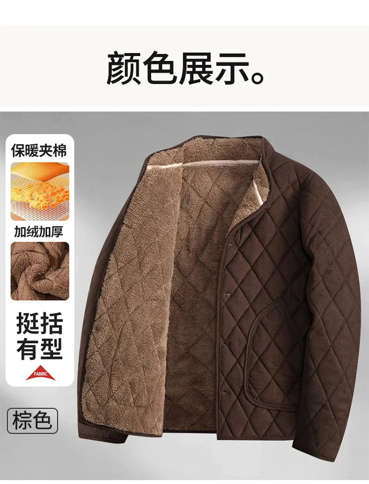 Men Stand Collar Fleece Lined Winter Parkas Men New Arrival Cold Resistant Warm Parkas Men Practical Casual Cotton Warm Jackets