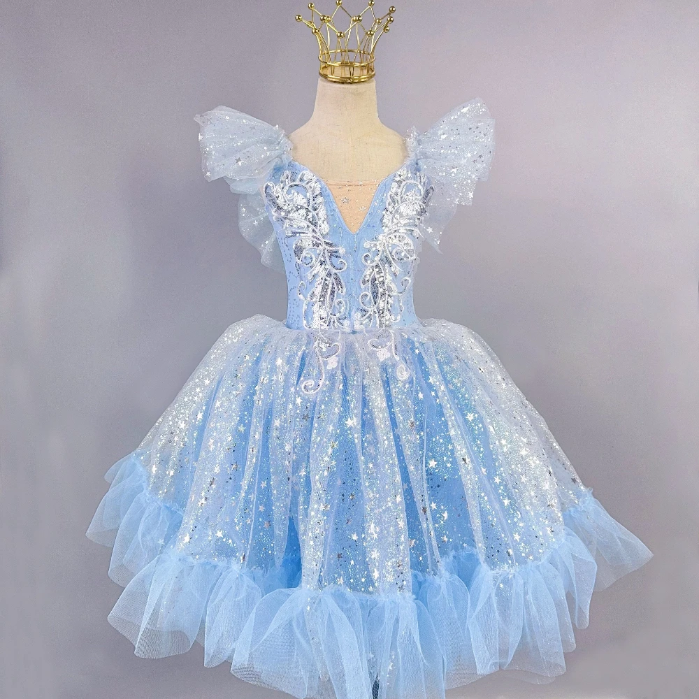 الفتيات الباليه توتو فستان الترتر الأميرة ماكسي فستان الرقص الحديث مرحلة الأداء Dancewear الاطفال راقصة الباليه بحيرة البجع زي