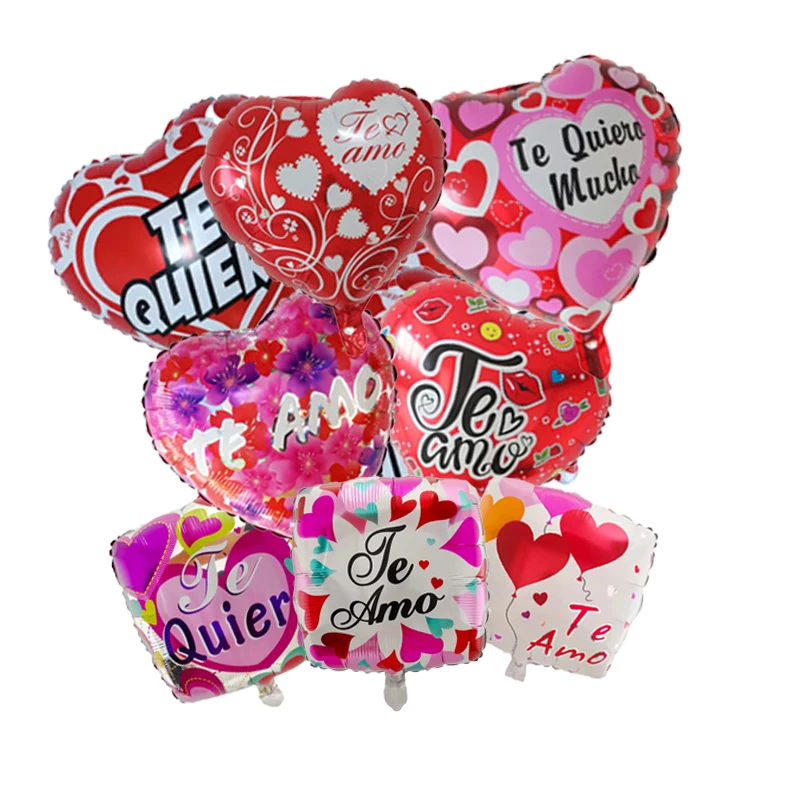 18inch Te Amo Te Quiero Mucho Happy Valentine's Day I Love You Aluminum Balloon Confession, Proposal, Wedding Party Decoration