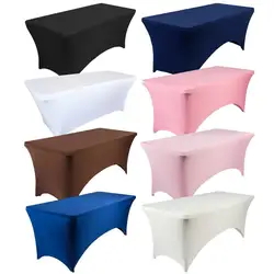 Pure Color Massage Table Bed Fitted Sheet Elastic Full Cover Wedding Hotel Birthday Table Cover Buffet Cloth Table Set Tableclot