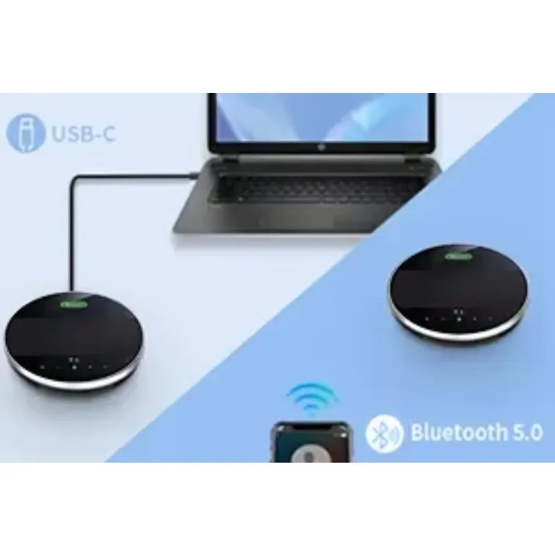 2026 Bt Blue Tooth Wireless USB Desktop Portable Conference Speaker With Microphone Computer Speakerphone For Laptop PC Zoom Sky
