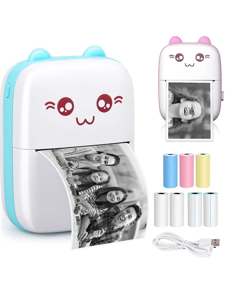 Portable Mini Bluetooth Wrong Printer Mobile Phone Photo Title Note Print Pocket Student Error Label Printer for Children's Gift