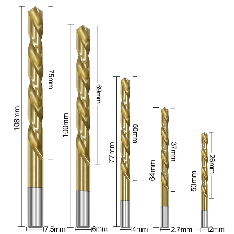 Drill Bits 10Pcs Left Hand Drill Bit Set Spiral Flute Extractor Set Broken Bolt Remover Easily Remove Stripped or Damaged Screws