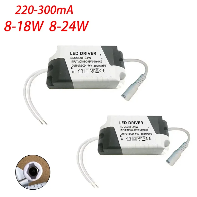 AC 110V 220V LED Driver Constant Current 8-18W 8-24W DC 280mA LED Power Supplies with Female Socket Drivers for LED Panel Light