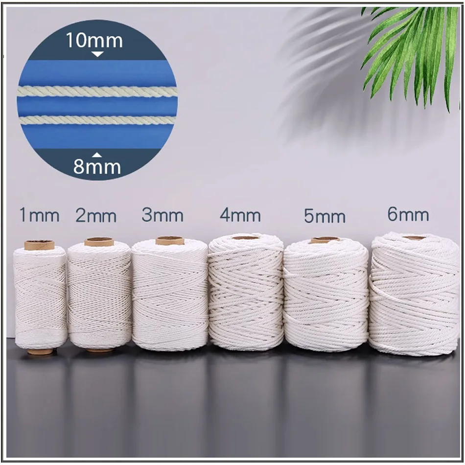 Cotton Thread Weaving Thread Cotton Rope Thick Wrapped Edge Rolling Hanging tag binding rope Colored Water Absorbing Rope