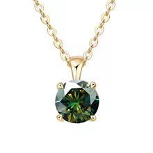 Classic Yellow Gold Cubic Zirconia Pendant 18K Silver Plated - Gold Dark Green