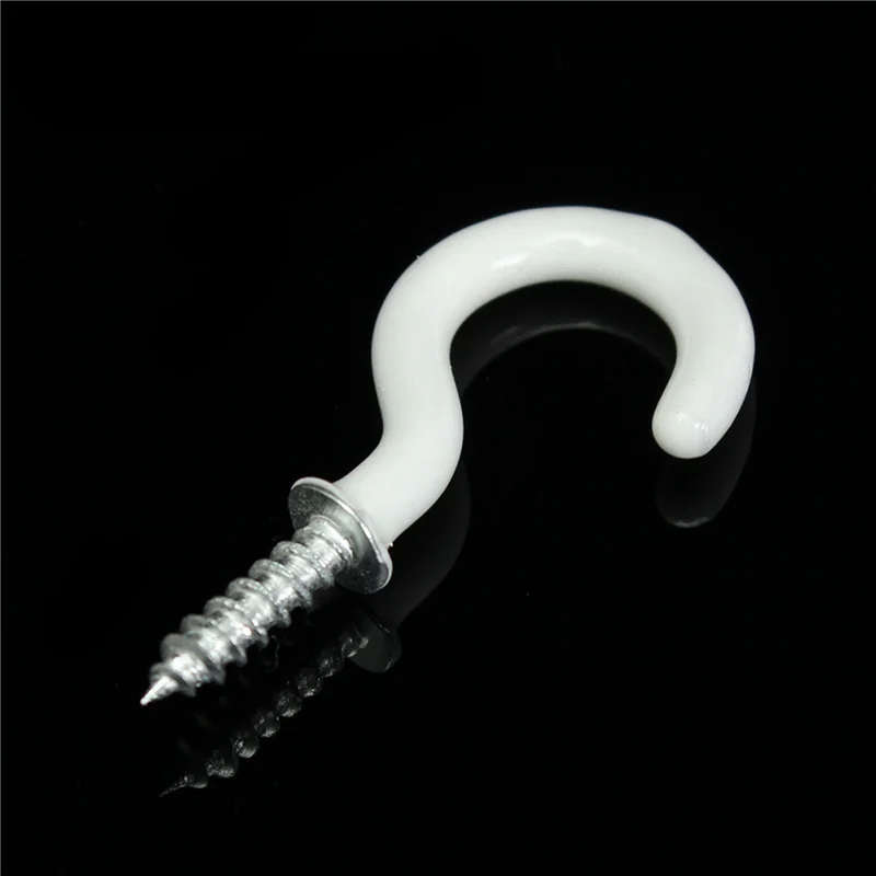 

ABWP-80X PVC Coated Stainless Steel Screw In Cup Hooks Ring Plant Jewelry Hanger Holder Dining Bar Tool S