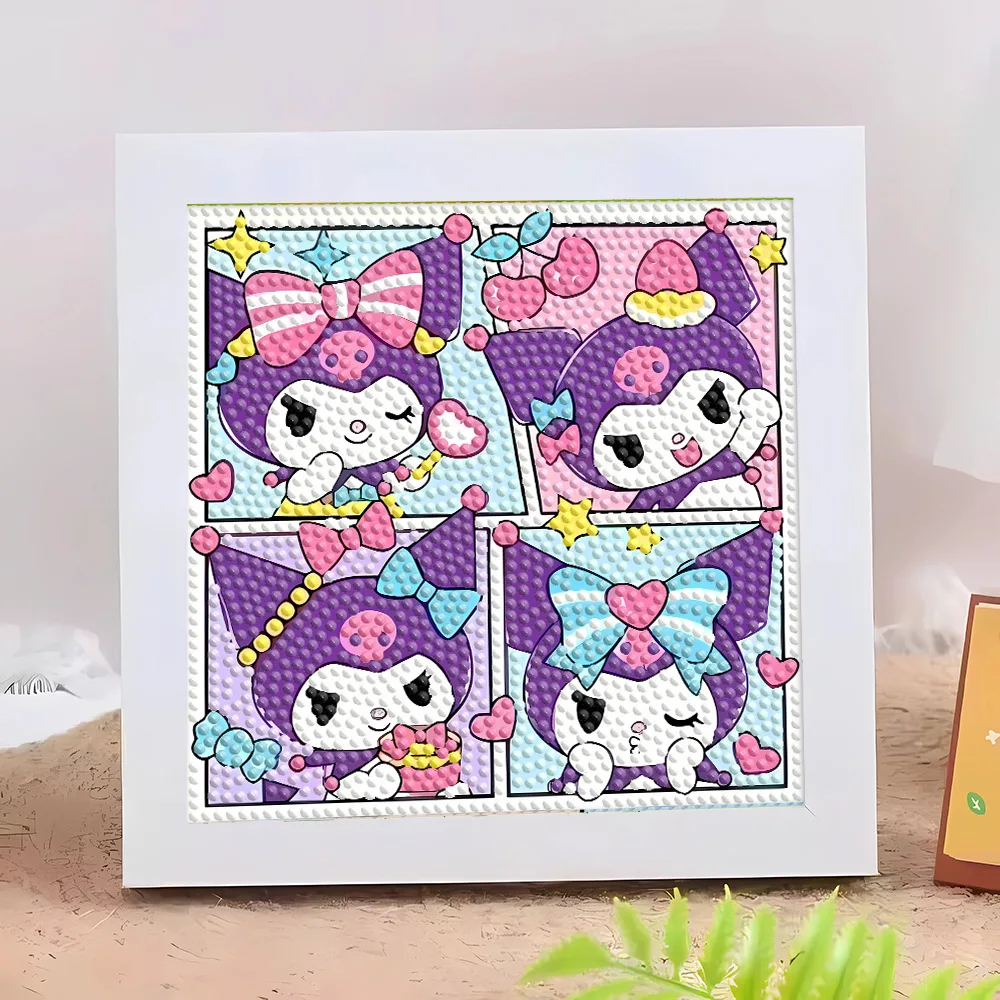 Sanrio Stellalou Linabel Lilo & Stitch Diamond Painting Kuromi My Meiody Ręcznie robiona diamentowa naklejka z ramką na zdjęcia