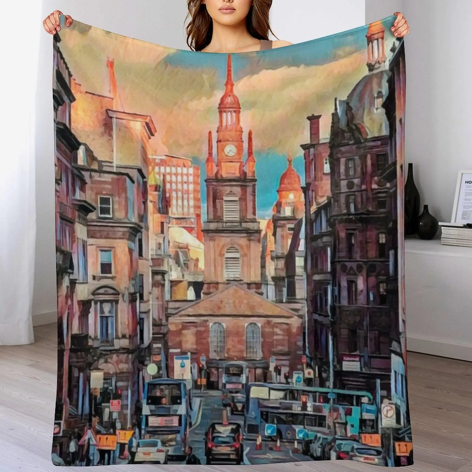 

Glasgow Streets Throw Blanket blankets and throws Flannels christmas decoration Hairys Blankets